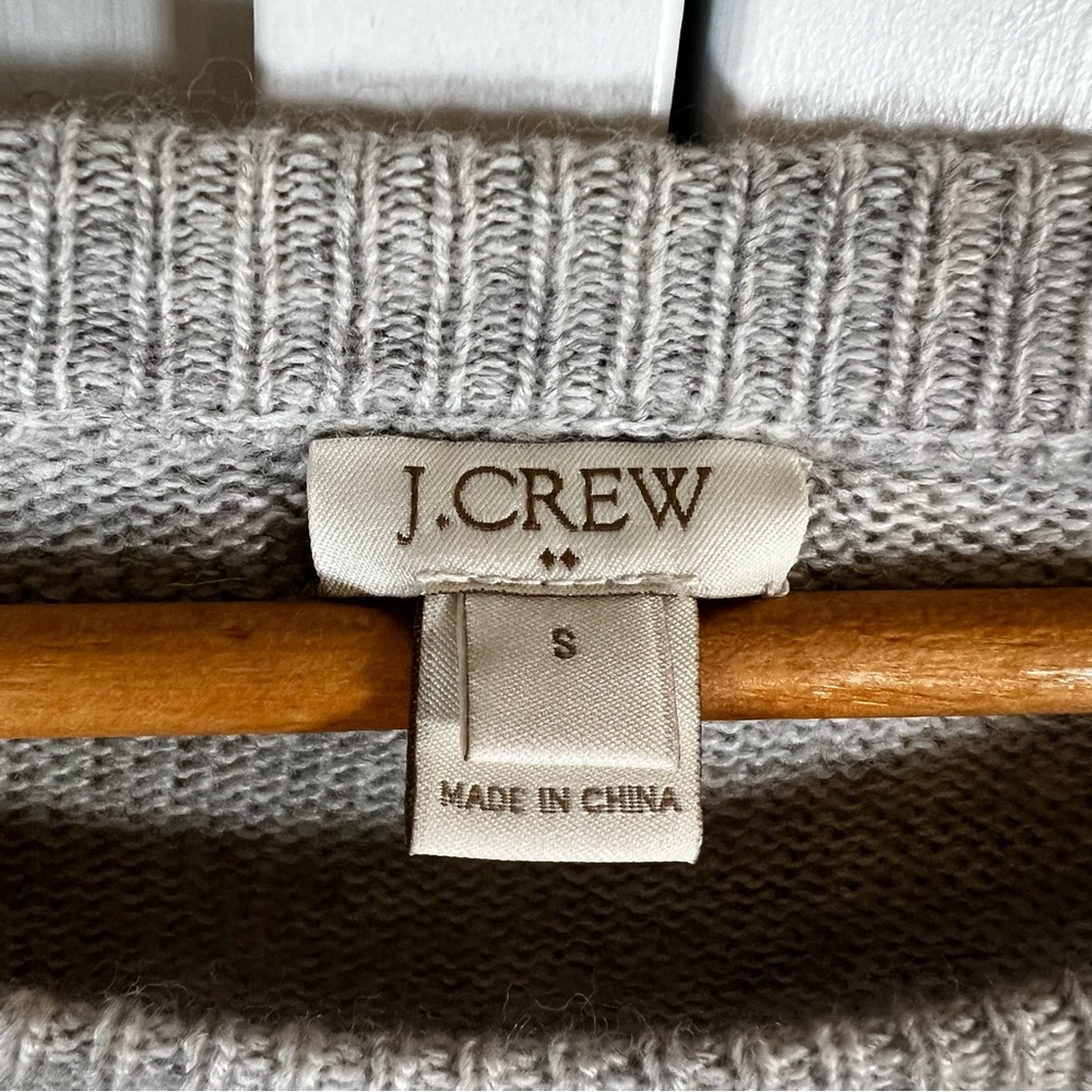 J. Crew Sweater Women's Small Crewneck Wool Blend Long Sleeve Gray Pink - Picture 4 of 5
